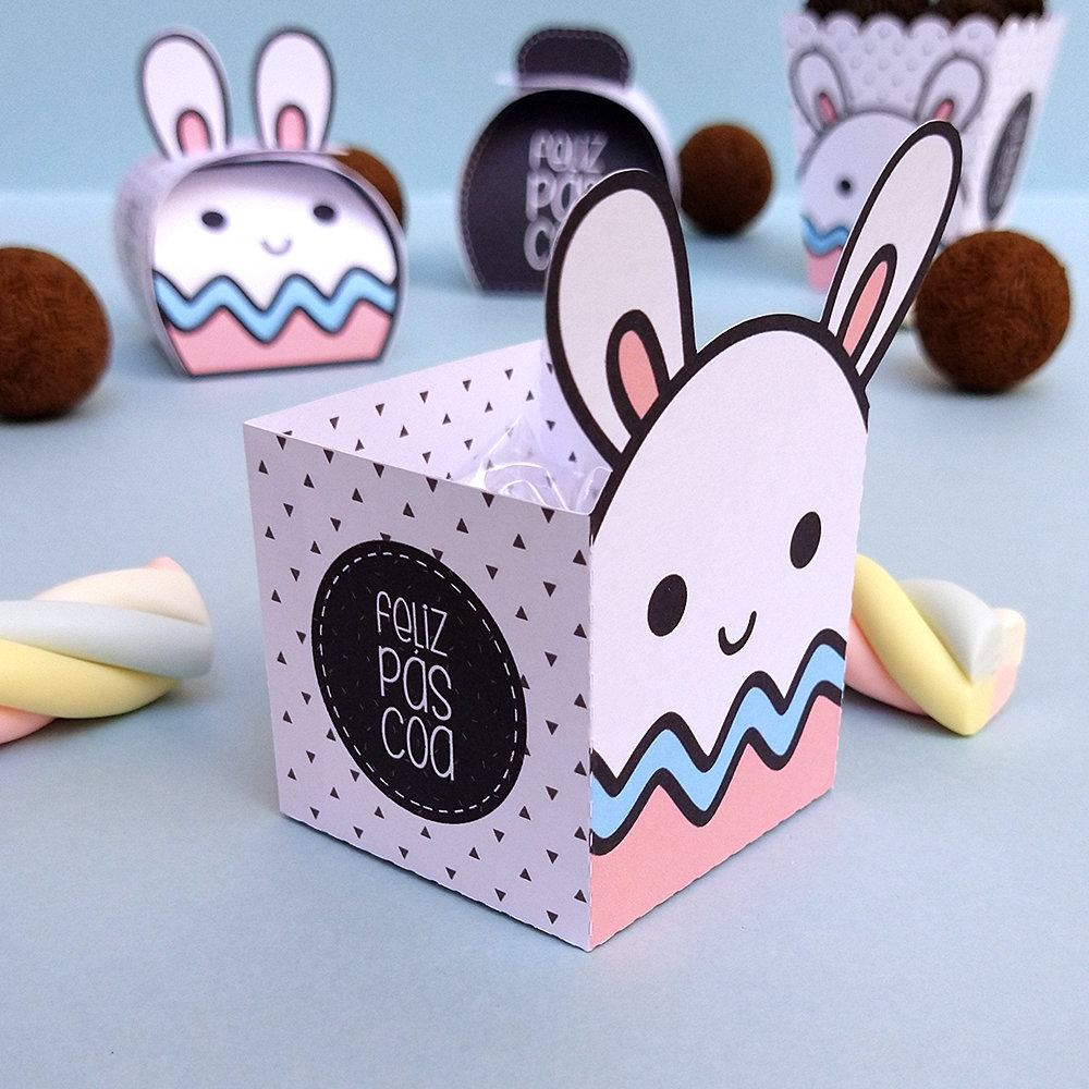 Arquivo Páscoa Caixa Cubo Coelho  1