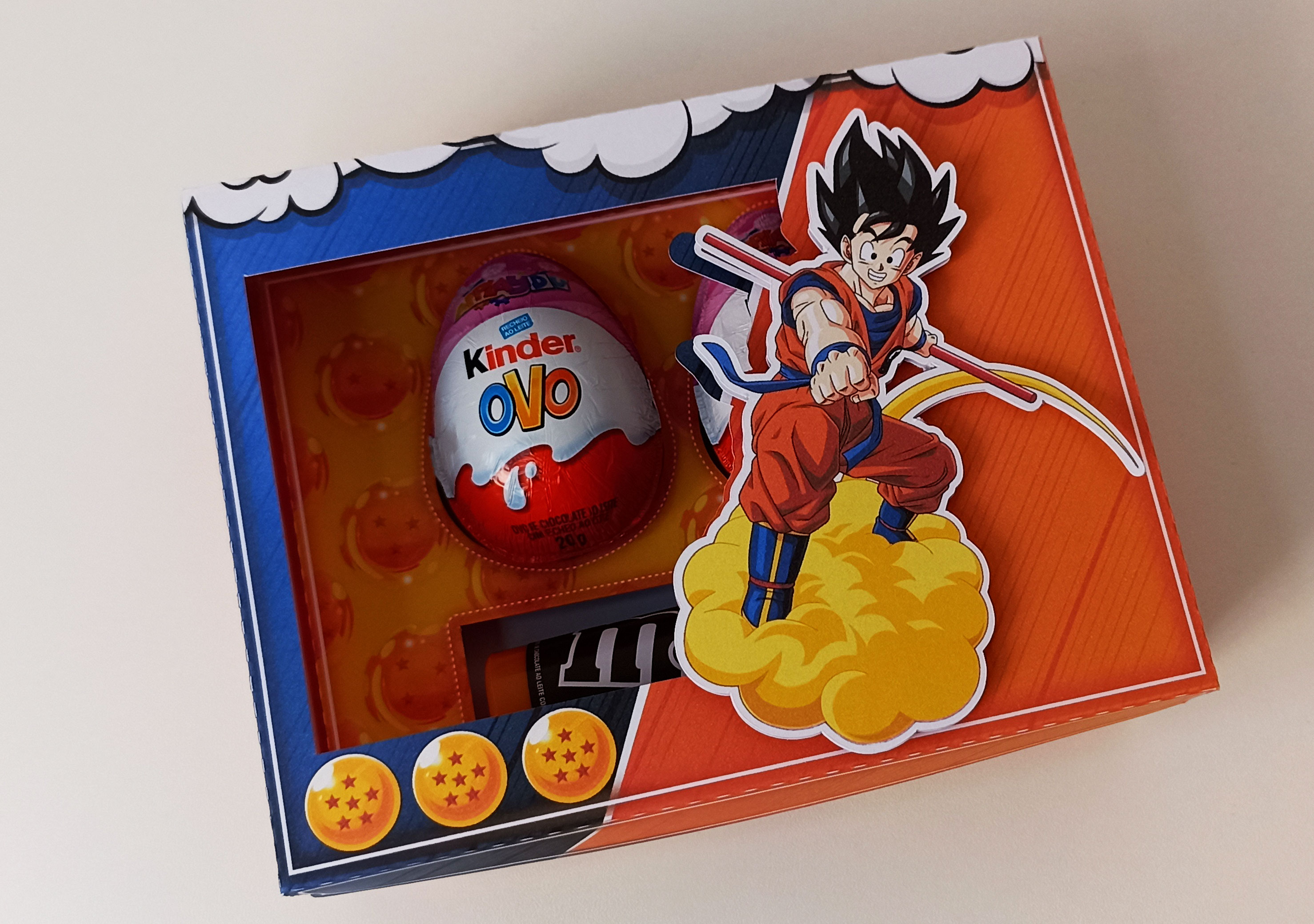 Arquivo Páscoa Caixa 2 Kinder Ovo e M&Ms Dragon Ball z 1