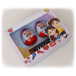 Arquivo Páscoa Caixa Maria Clara e JP 2 Kinder Ovo e M&Ms