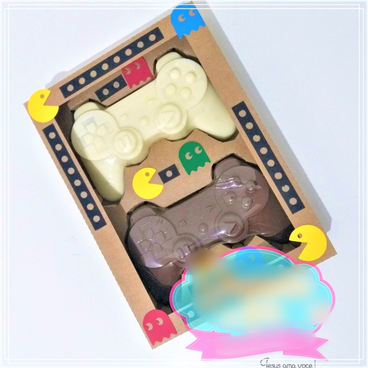 Arquivo Páscoa Caixa para 2 Controles Pacman  1