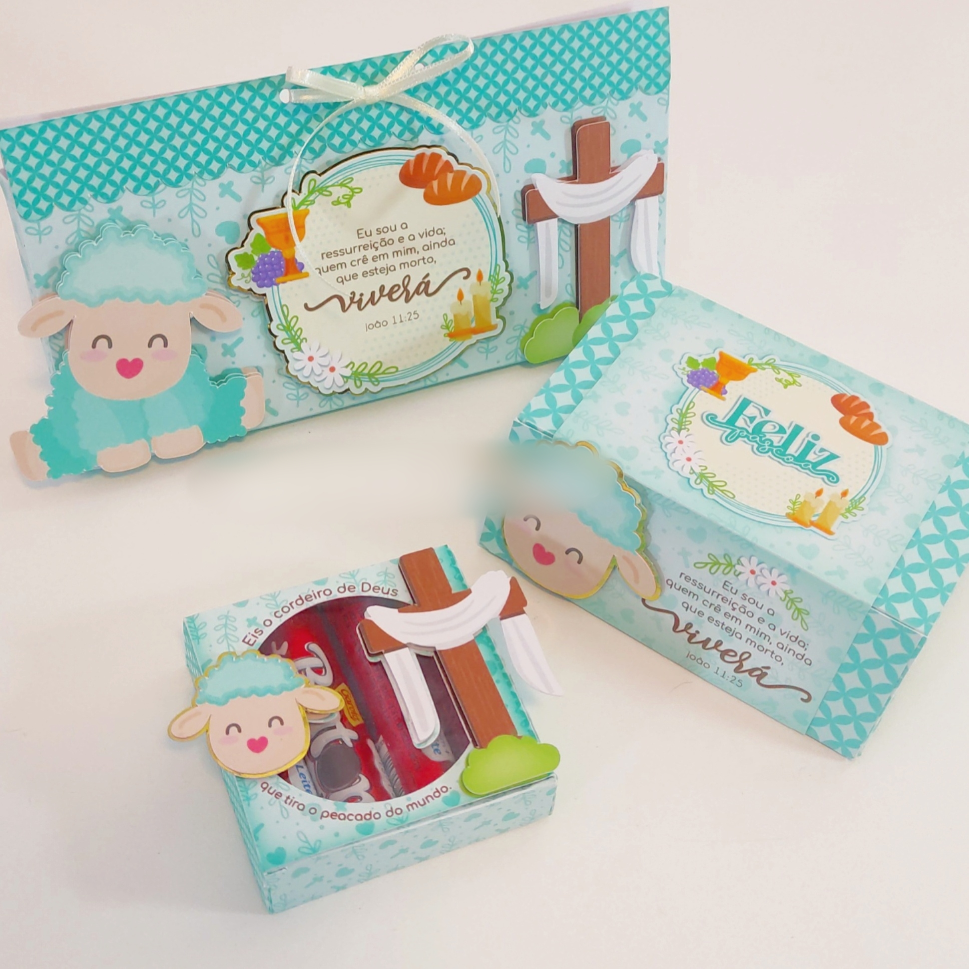 Arquivo Páscoa Kit Caixas Cordeiro Azul  1