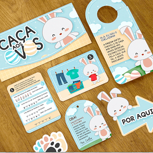 Arquivo Páscoa Kit Caça aos Ovos Coelho 