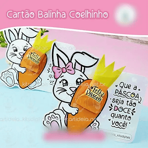 Arquivo Páscoa Cartão Balinha Coelho 