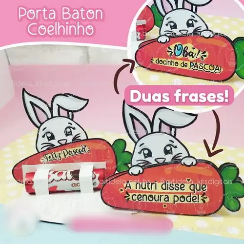 Arquivo Páscoa Porta Batom Coelhinho  1