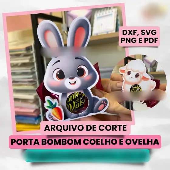 Arquivo Páscoa Porta Bombom Coelho e Ovelha  1