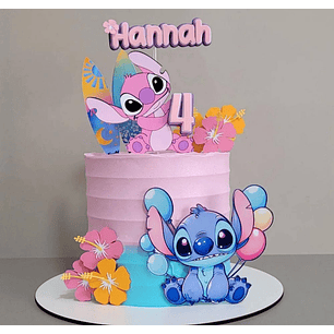 Arquivo Topo de Bolo Stitch e Angel 