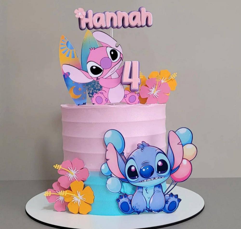 Arquivo Topo de Bolo Stitch e Angel  1