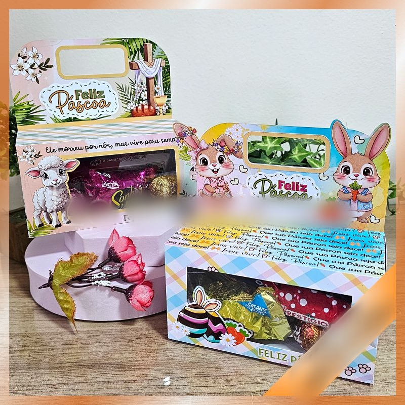 Arquivo Páscoa 2 Caixinhas de Alcinha com Visor  1
