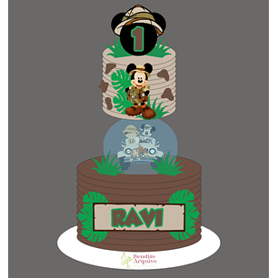 Arquivo Topo de Bolo Mickey Safari