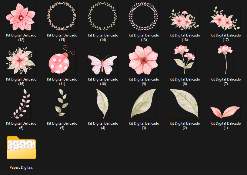 Arquivo Kit Digital Delicado Borboletas e Floral 2