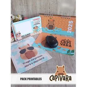 Arquivo Capivara Pack Printables 