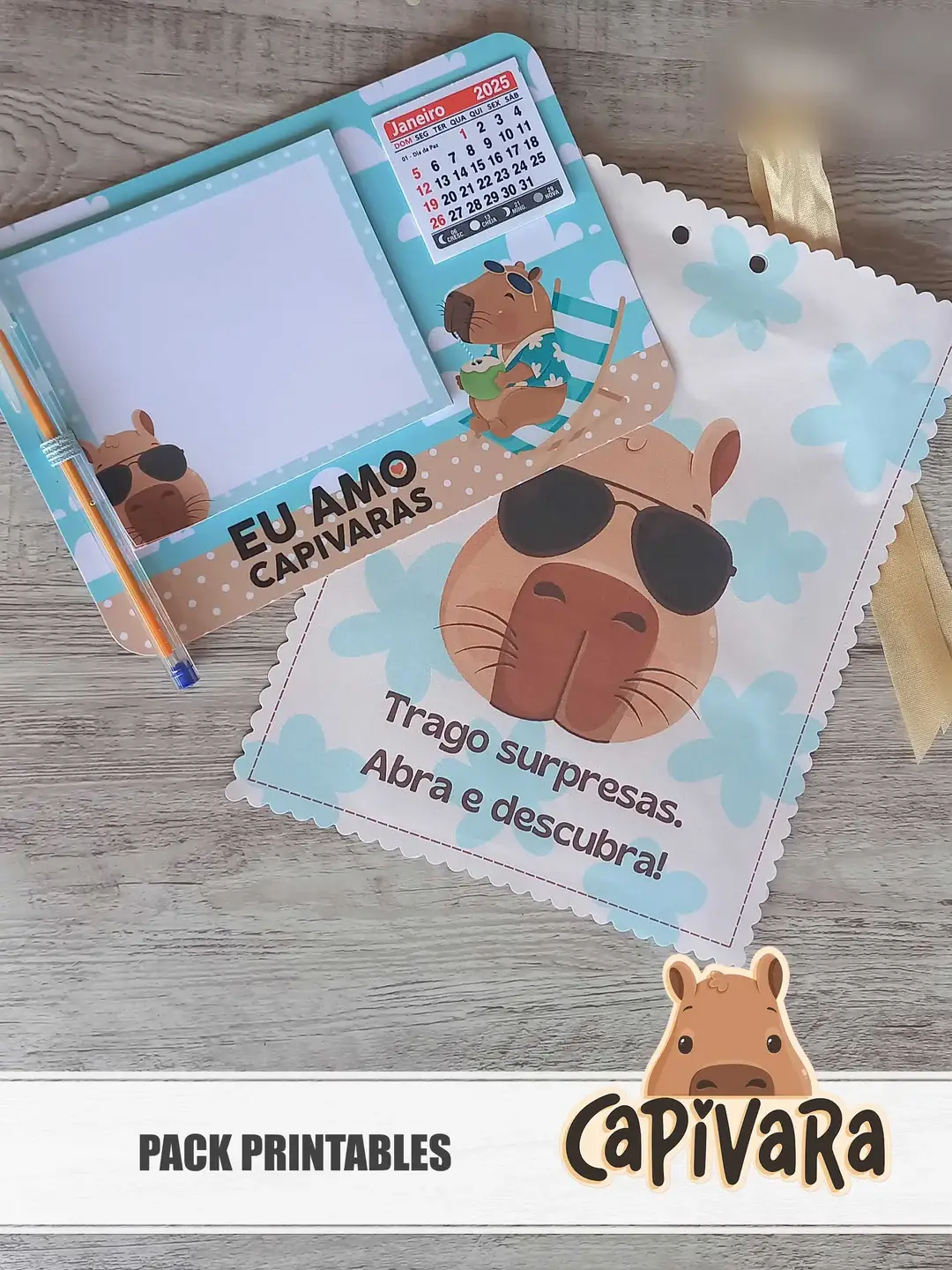 Arquivo Capivara Pack Printables  4