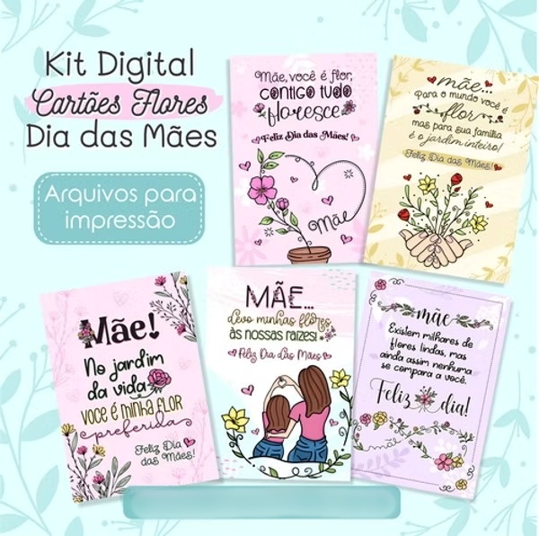 Arquivo Dia das Mães Cartões Florais 1