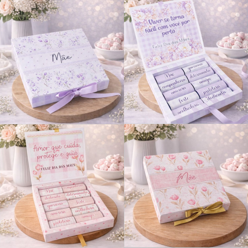 Arquivo Dia das Mães Caixa com Foto e Bis 2 Cores 1