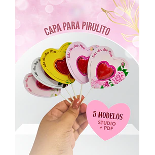 Arquivo Dia das Mães Card Capa Pirulito de Coração