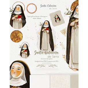 Arquivo Kit Digital Ilustrações Santa Catarina de Sena
