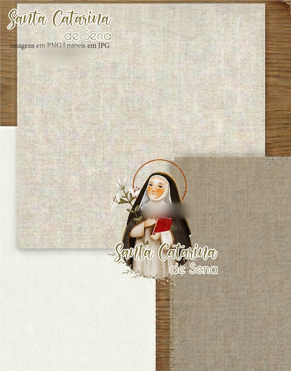 Arquivo Kit Digital Ilustrações Santa Catarina de Sena 3