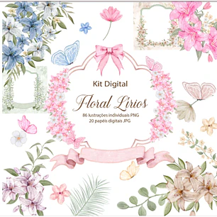 Arquivo Kit Digital Floral Lírios
