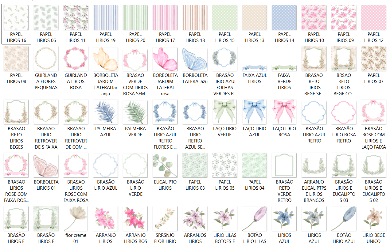 Arquivo Kit Digital Floral Lírios 2