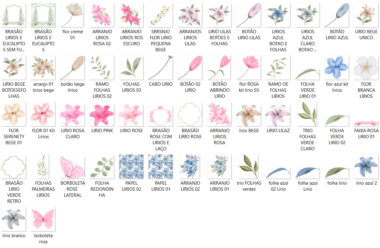 Arquivo Kit Digital Floral Lírios 3
