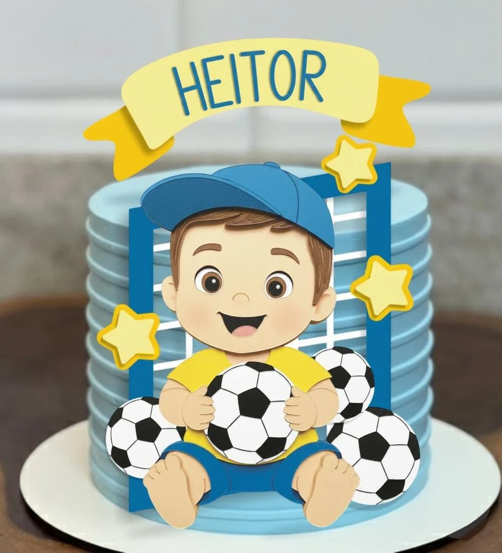 Arquivo Topo de Bolo Copa do Mundo Menino com Bolas 1