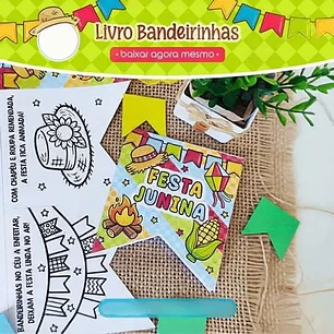 Arquivo Festa Junina Livro Bandeirinhas Colorir