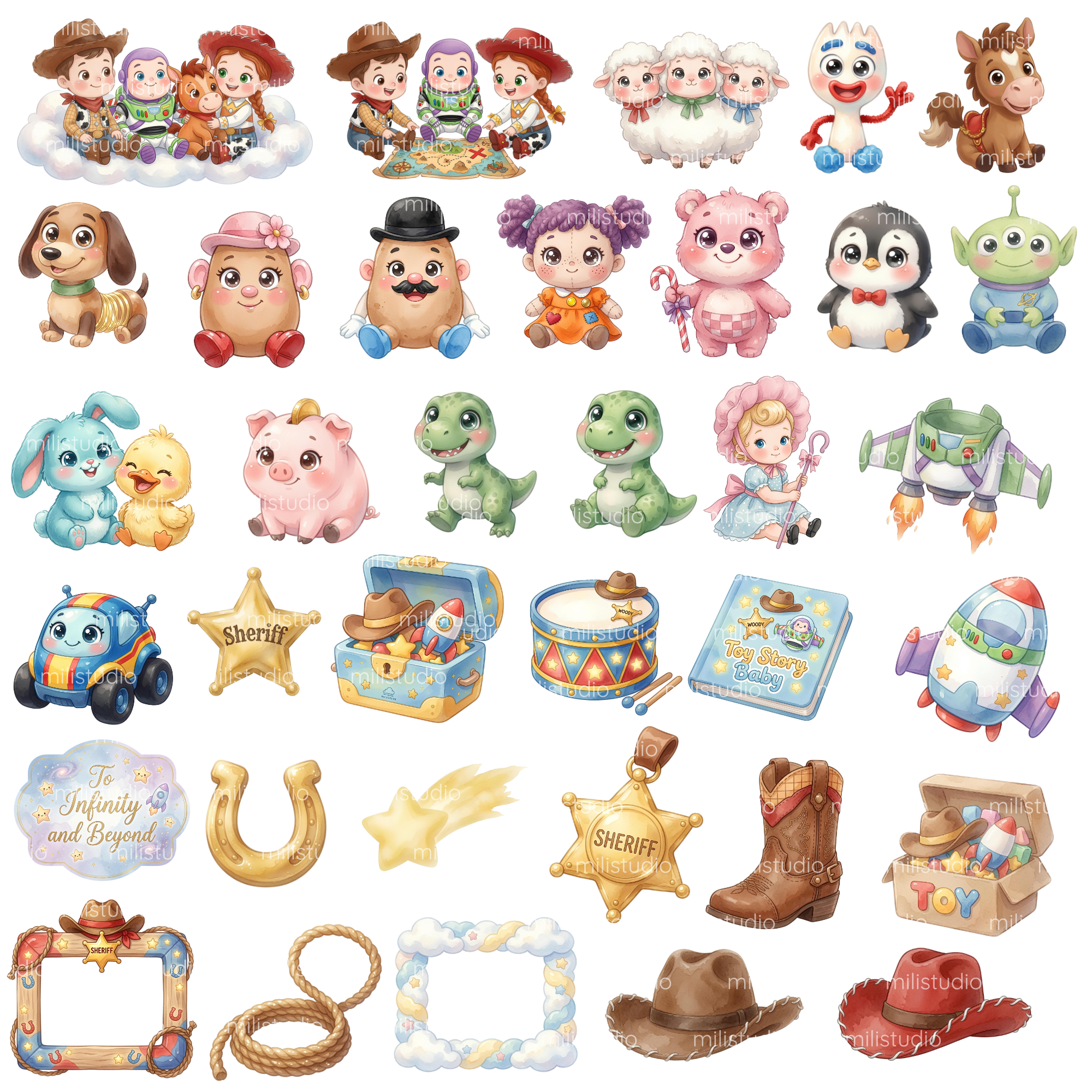Arquivo Kit Digital Toy Story Baby Aquarela 4