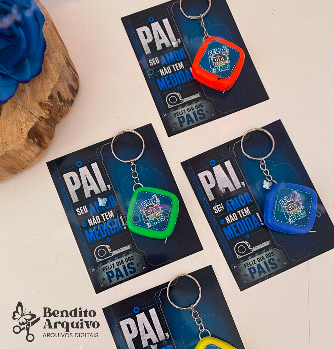 Arquivo Dia dos Pais Card e Adesivo Mini Trena 1