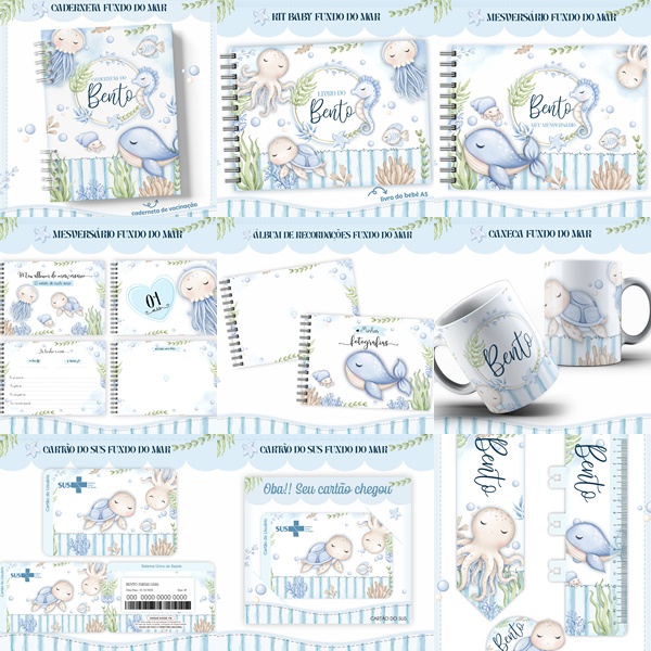Arquivo Encadernação Baby Fundo do Mar Aquarela 1