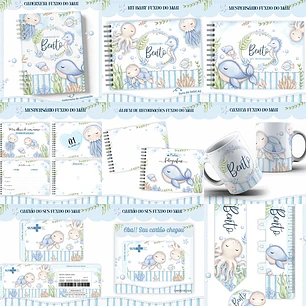 Arquivo Encadernação Baby Fundo do Mar Aquarela