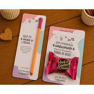 Arquivo Dia dos Professores Card Bombom + Card Caneta