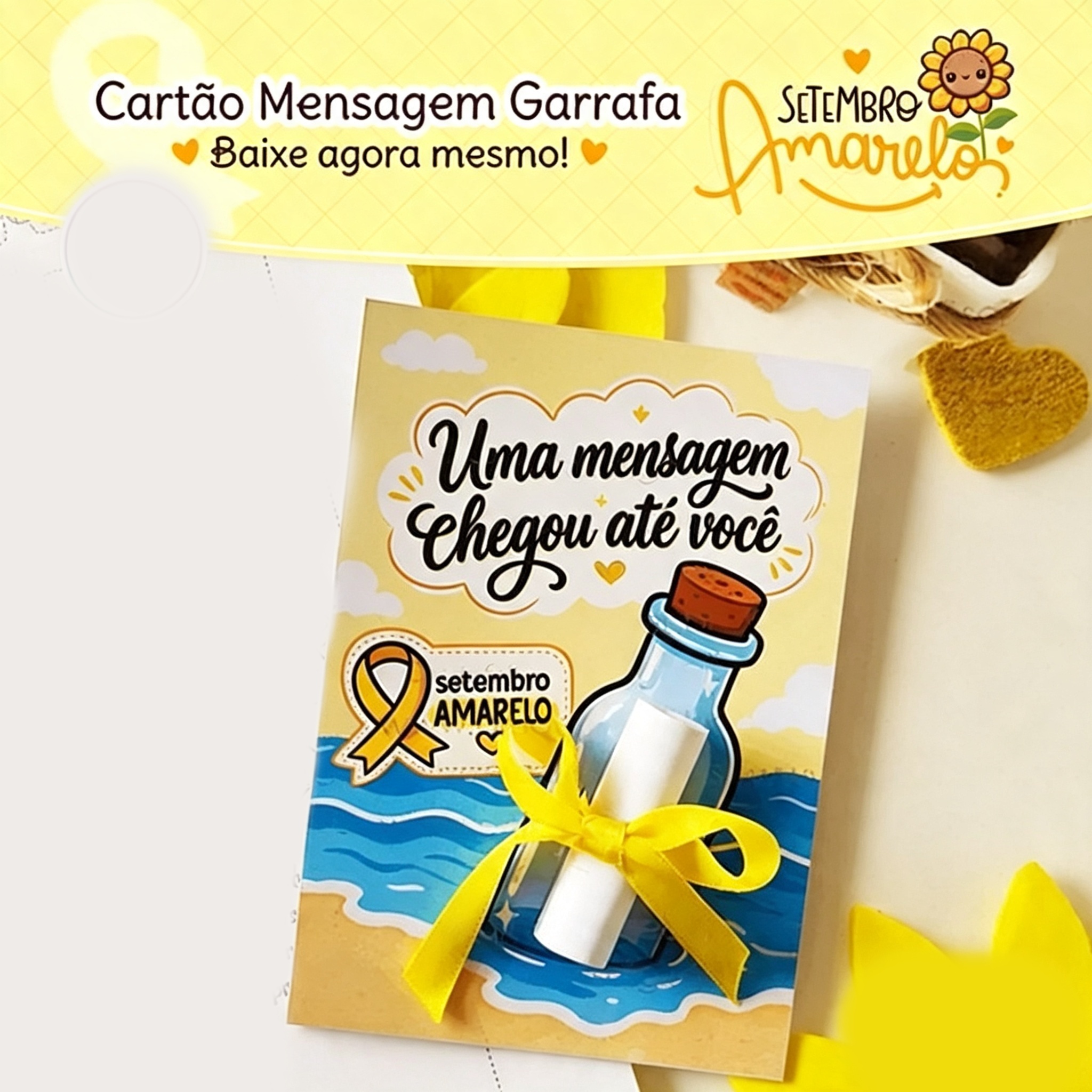 Arquivo Setembro Amarelo Cartão Mensagem Garrafa 1