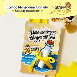 Arquivo Setembro Amarelo Cartão Mensagem Garrafa