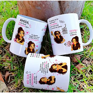 Arquivo Sublimação Caneca Amiga Eu Tava Pensando Aqui Menina