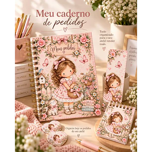 Arquivo Encadernação Meu Caderno de Pedidos Kit Luna
