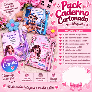 Arquivo Pack Caderno Cartonado com bloquinho