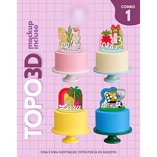 Arquivo Topo de Bolo Combo Cenário Vela