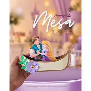 Arquivo de Corte Centro de Mesa Barco Rapunzel