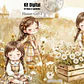 Arquivo Kit Digital Flower Girl Menina Jardim - Thumbnail 1