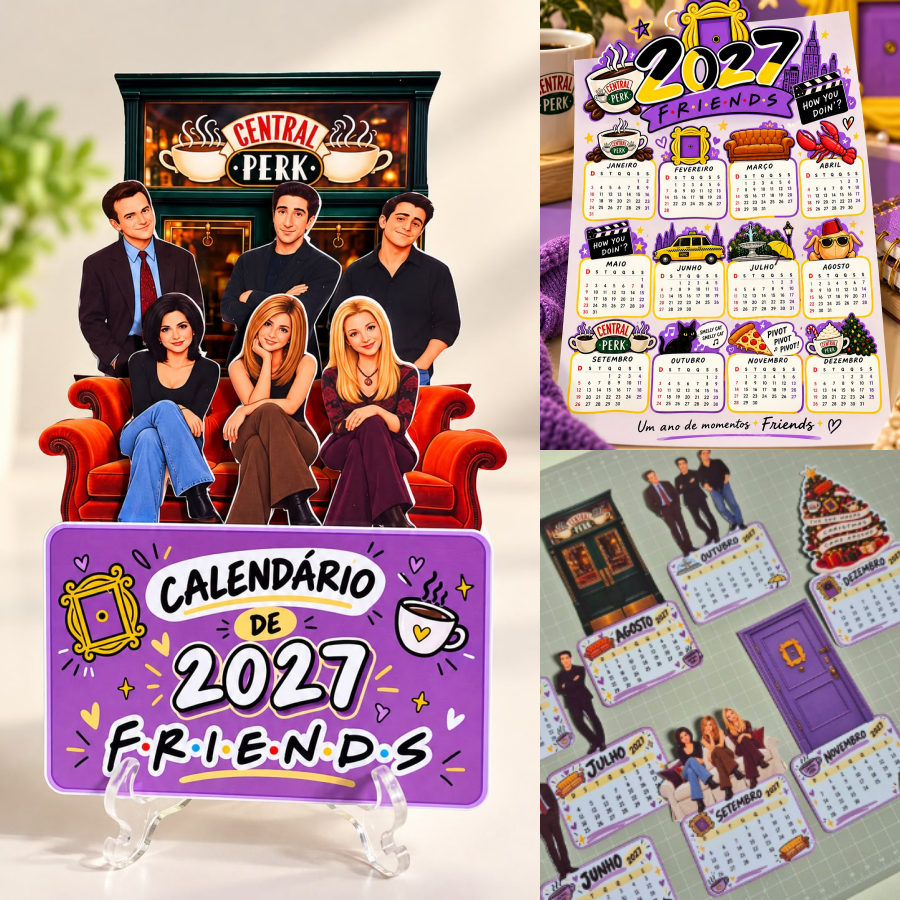 Arquivo de Corte Calendário 2027 Friends 1