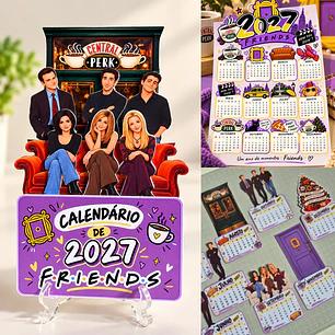Arquivo de Corte Calendário 2027 Friends