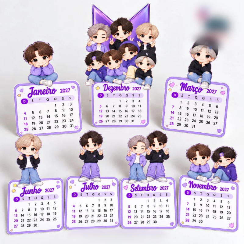 Arquivo de Corte Calendário de Mesa BTS 2027 1