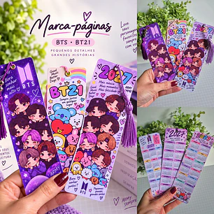 Arquivo de Corte Marca Páginas Calendário 2027 - BTS e BT21