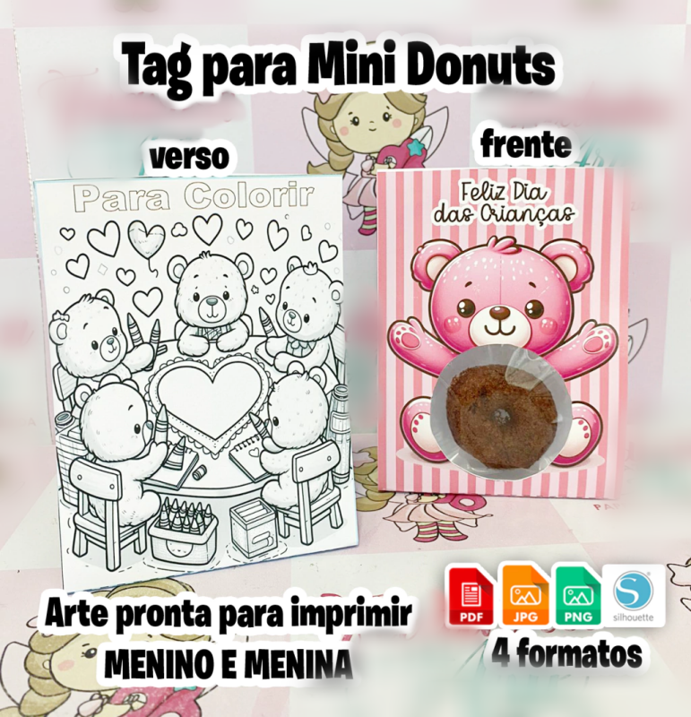Arquivo Dia das Crianças Embalagem para Mini Donuts 1