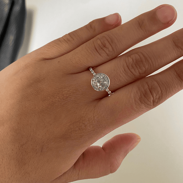 Anillo ORO BLANCO Y BRILLANTES N 16 2