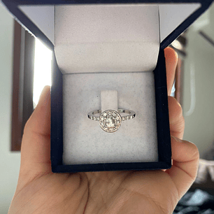 Anillo ORO BLANCO Y BRILLANTES N 16