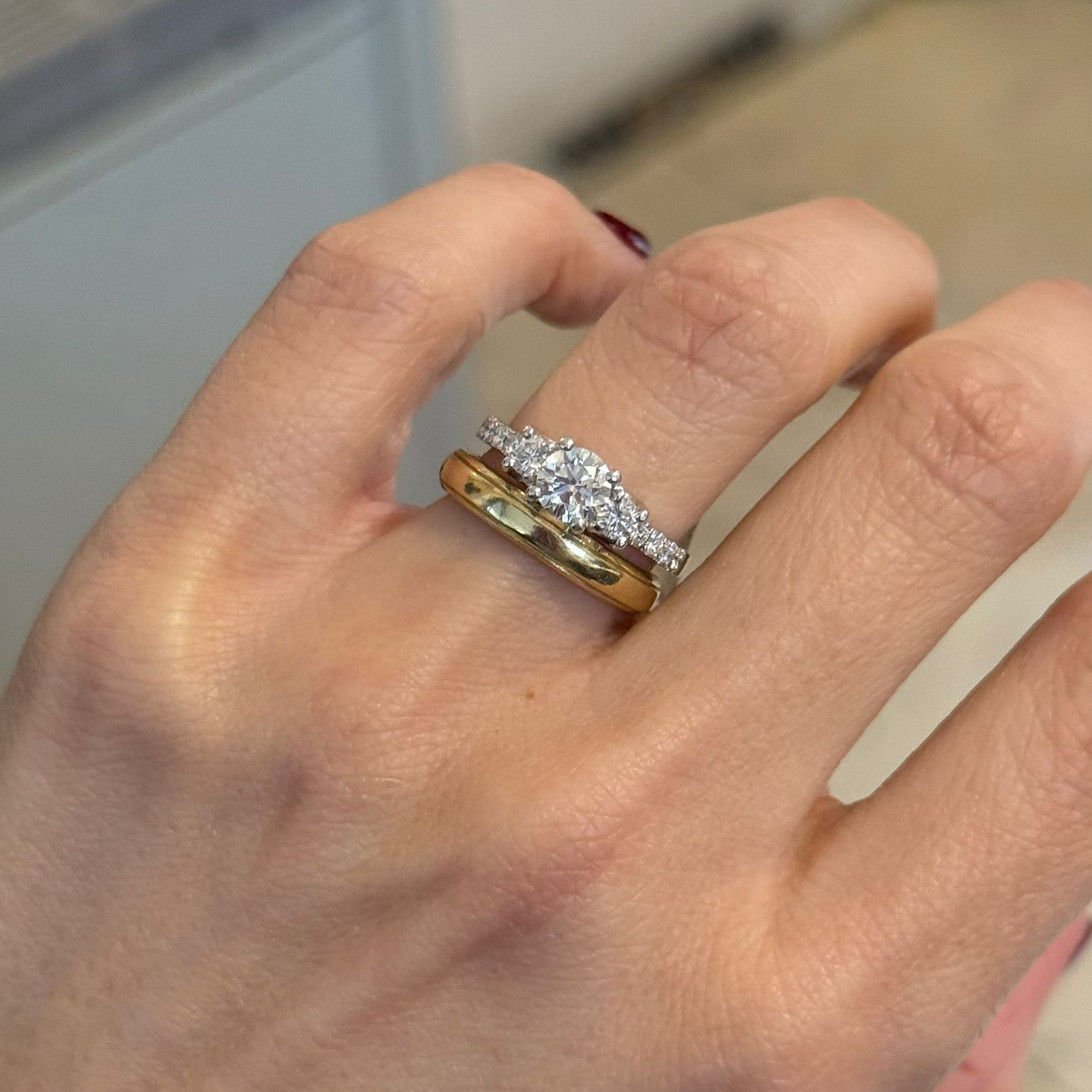 ANILLO ORO BLANCO Y BRILLANTES  1