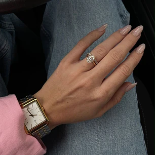 ANILLO ORO BLANCO Y BRILLANTES