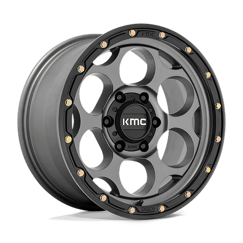 Juego de 4 llantas 17X8.5 6X139.7/00 KMC Dirty Harry Satin Gray W/Blk Lip Cb106