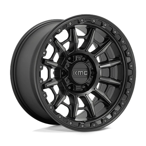 Juego de 4 llantas 17X9.0 6X139.7/00 KMC Km547 Carnage Satin Black W/Gray Tint